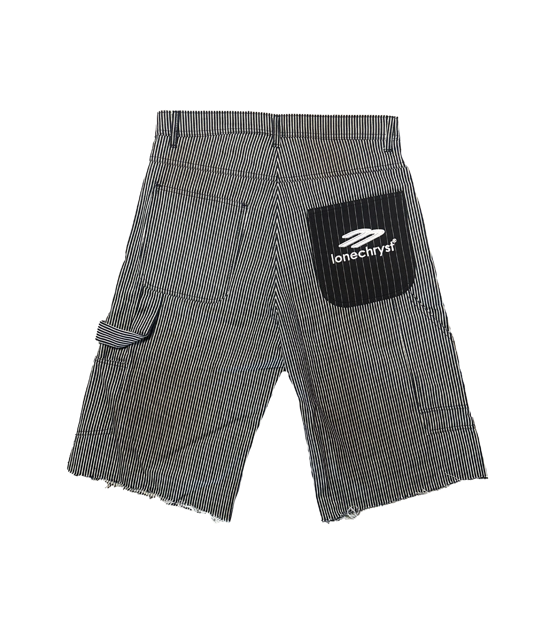 COFFEE STAINED PINSTRIPE JORTS