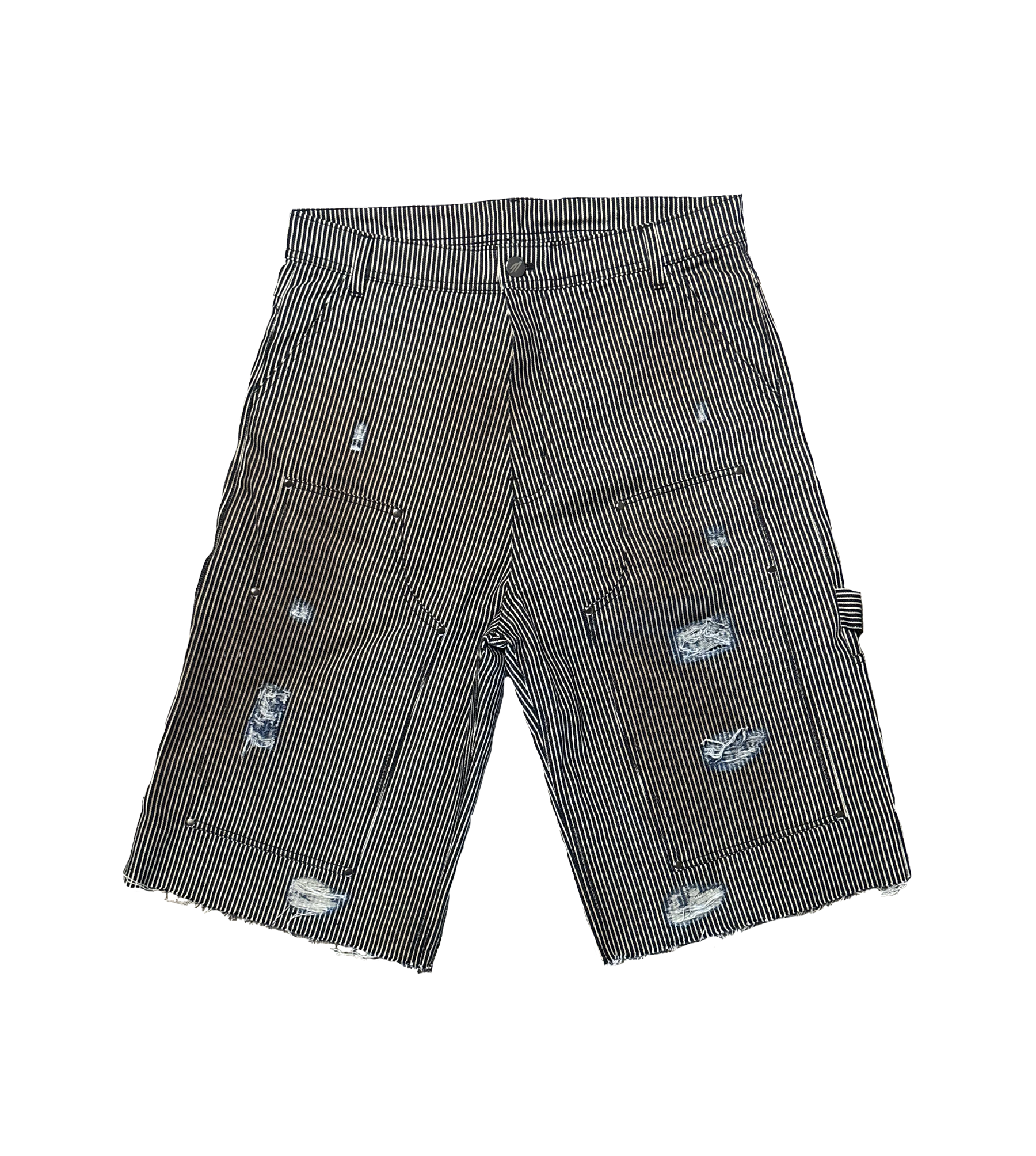 COFFEE STAINED PINSTRIPE JORTS