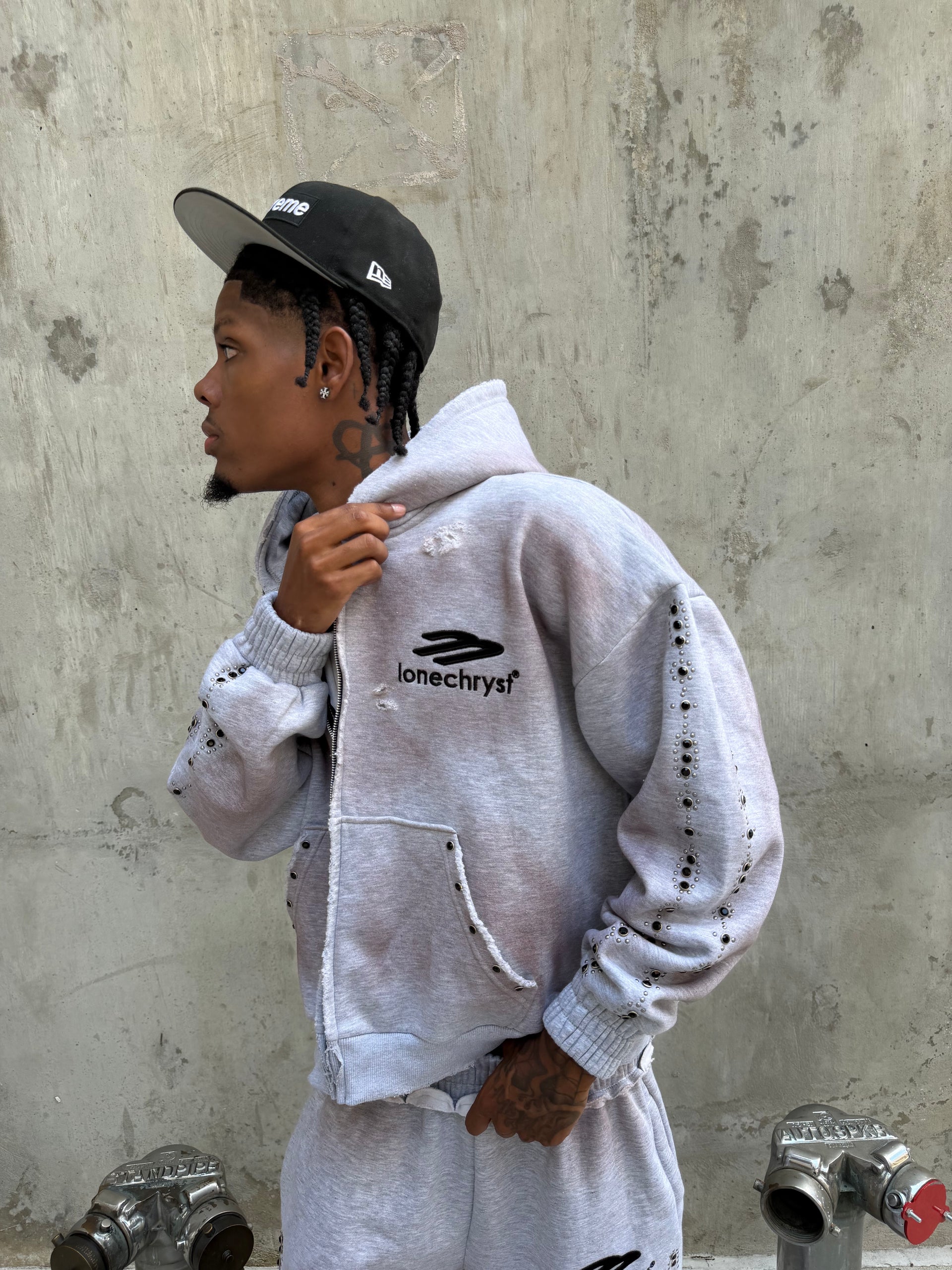 GRAY TRANCE ZIP-UP
