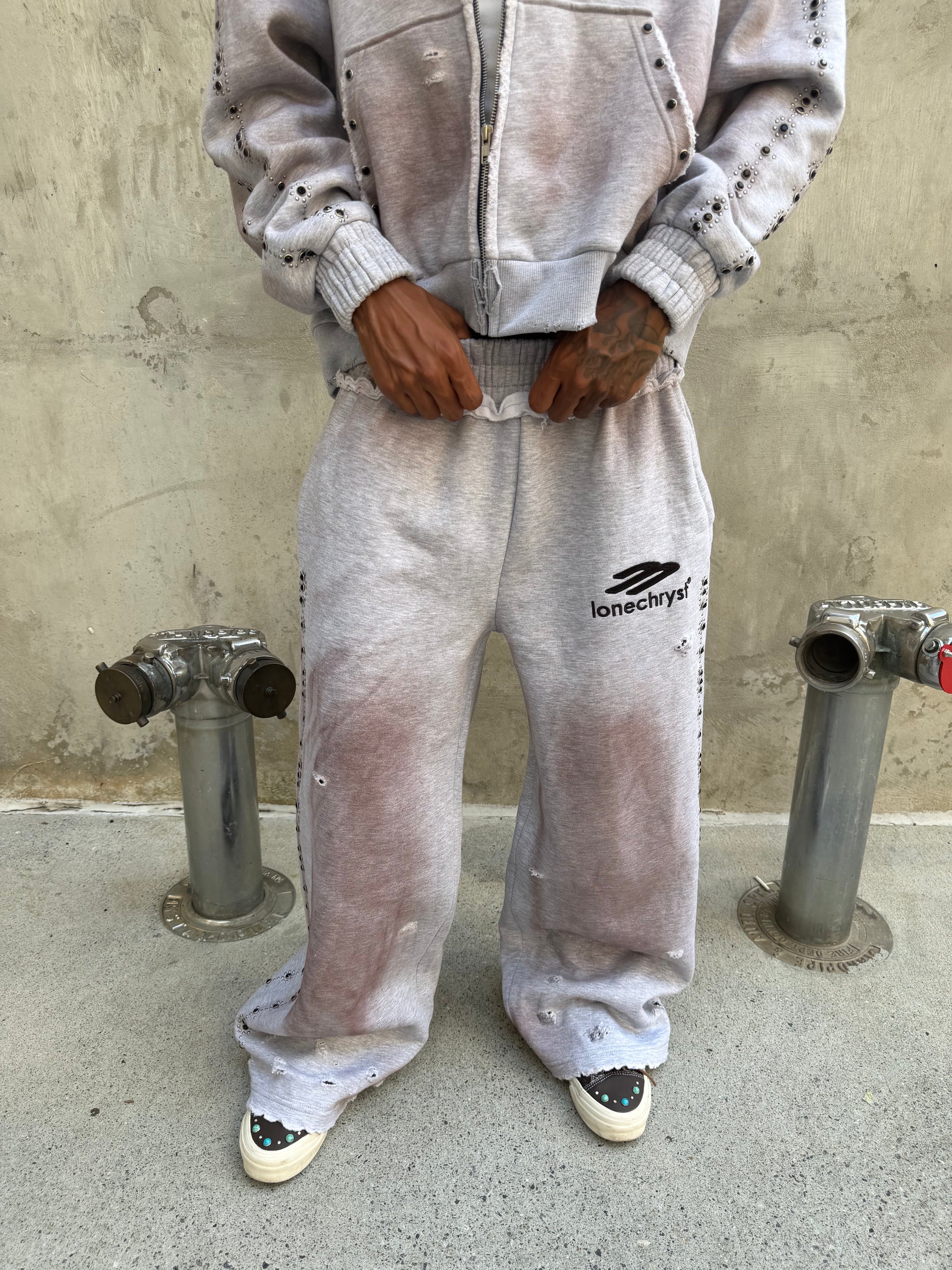 GRAY TRANCE SWEATS
