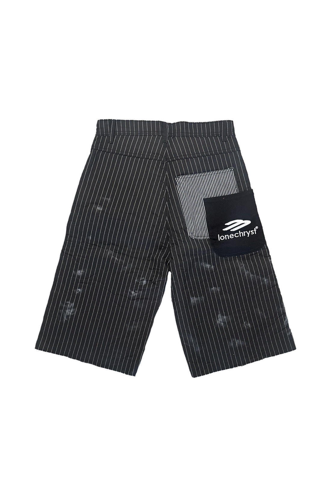 PAINT STAINED PINSTRIPE JORTS