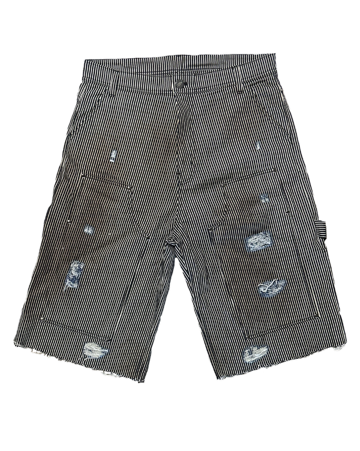 COFFEE STAINED PINSTRIPE JORTS