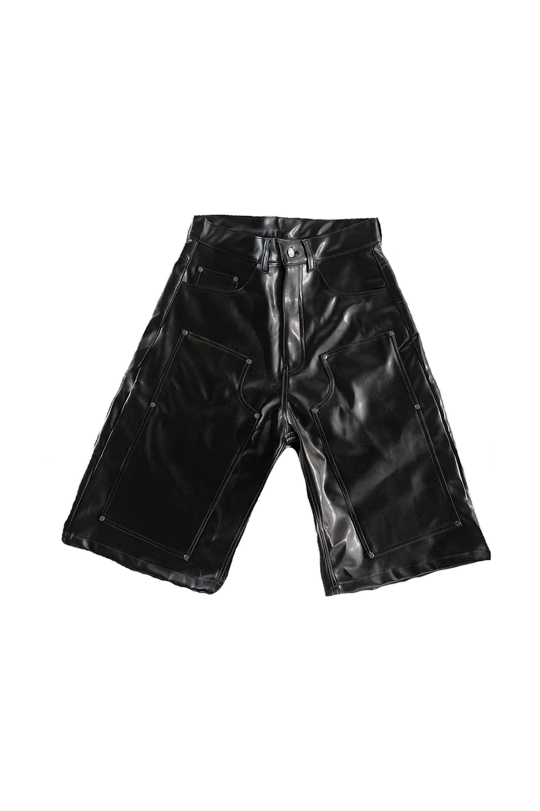 ONYX LEATHER JORTS