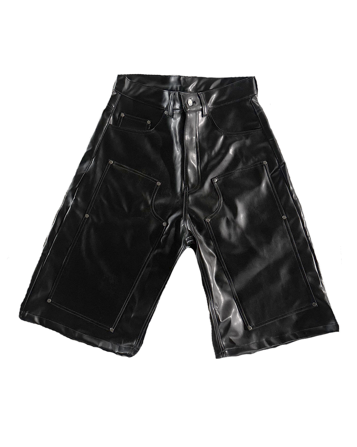 ONYX LEATHER JORTS