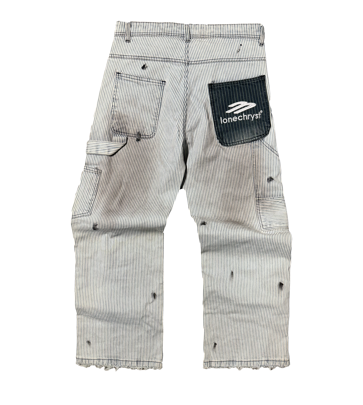 COFFEE STAINED PINSTRIPE DENIMS